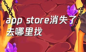 app store消失了去哪里找