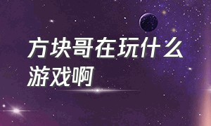 方块哥在玩什么游戏啊（方块哥在玩什么游戏啊）