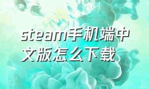 steam手机端中文版怎么下载