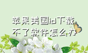 苹果美国id下载不了软件怎么办（苹果国外id下载的软件怎么用不了）