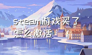 steam游戏买了怎么激活（steam买玩游戏怎么找激活码）