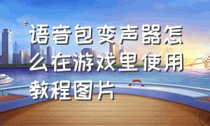 语音包变声器怎么在游戏里使用教程图片（自带的变声器怎么在游戏中使用）