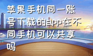 苹果手机同一账号下载的app在不同手机可以共享吗