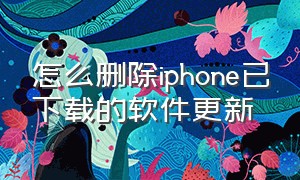 怎么删除iphone已下载的软件更新