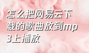 怎么把网易云下载的歌曲放到mp3上播放（网易云上下载的歌怎么转到mp3上）