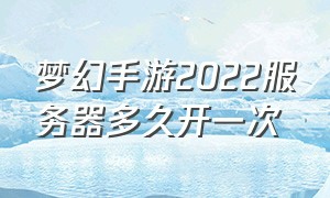 梦幻手游2022服务器多久开一次
