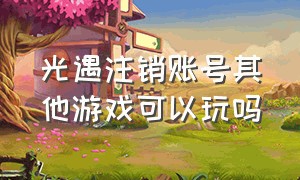 光遇注销账号其他游戏可以玩吗