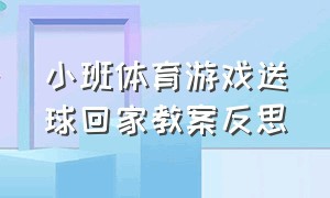 小班体育游戏送球回家教案反思