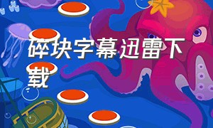 碎块字幕迅雷下载（碎块字幕迅雷下载安装）