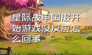 星际战甲国服开始游戏没反应怎么回事