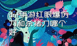 dnf手游红眼爆伤刀和杀猪刀哪个好