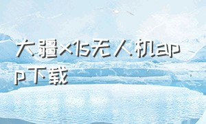 大疆x1s无人机app下载（大疆无人机官方app怎么下载）