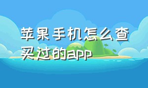 苹果手机怎么查买过的app