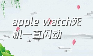 apple watch死机一直闪动