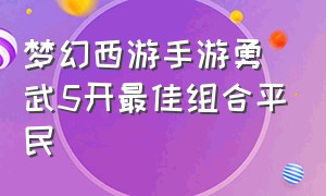 梦幻西游手游勇武5开最佳组合平民