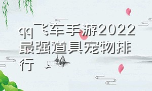 qq飞车手游2022最强道具宠物排行