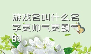 游戏名叫什么名字更帅气更霸气的