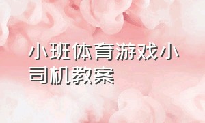 小班体育游戏小司机教案