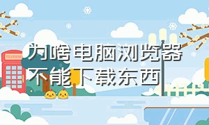 为啥电脑浏览器不能下载东西（电脑自带浏览器为啥不能下载软件）