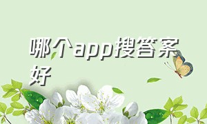 哪个app搜答案好