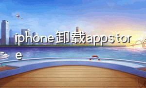 iphone卸载appstore（苹果appstore卸载了怎么重新下载）