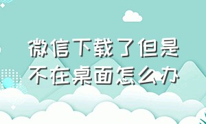 微信下载了但是不在桌面怎么办