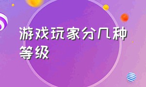 游戏玩家分几种等级