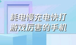 耗电慢充电快打游戏厉害的手机