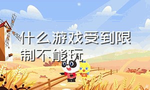 什么游戏受到限制不能玩