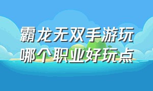 霸龙无双手游玩哪个职业好玩点