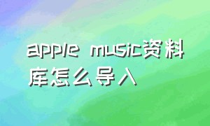 apple music资料库怎么导入