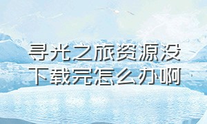 寻光之旅资源没下载完怎么办啊