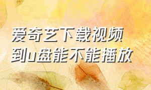 爱奇艺下载视频到u盘能不能播放