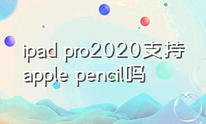 ipad pro2020支持apple pencil吗（ipad pro2024不支持apple pencil）