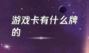 游戏卡有什么牌的