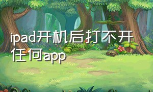 ipad开机后打不开任何app