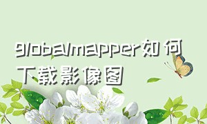 globalmapper如何下载影像图