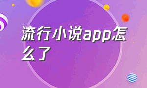 流行小说app怎么了