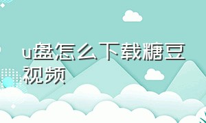 u盘怎么下载糖豆视频