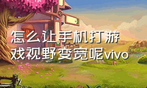 怎么让手机打游戏视野变宽呢vivo