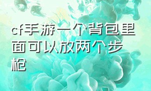 cf手游一个背包里面可以放两个步枪