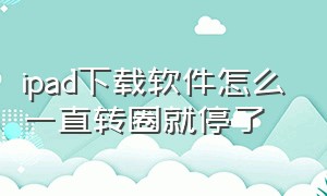 ipad下载软件怎么一直转圈就停了