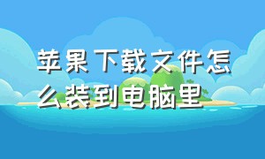 苹果下载文件怎么装到电脑里