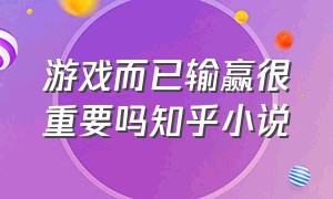 游戏而已输赢很重要吗知乎小说