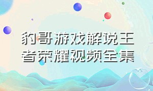 豹哥游戏解说王者荣耀视频全集