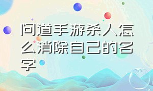 问道手游杀人怎么消除自己的名字