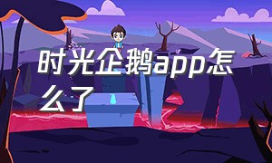 时光企鹅app怎么了