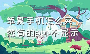 苹果手机怎么突然有的app不显示