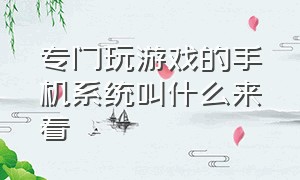 专门玩游戏的手机系统叫什么来着（专门玩游戏的手机系统叫什么来着呢）