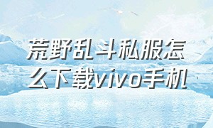 荒野乱斗私服怎么下载vivo手机